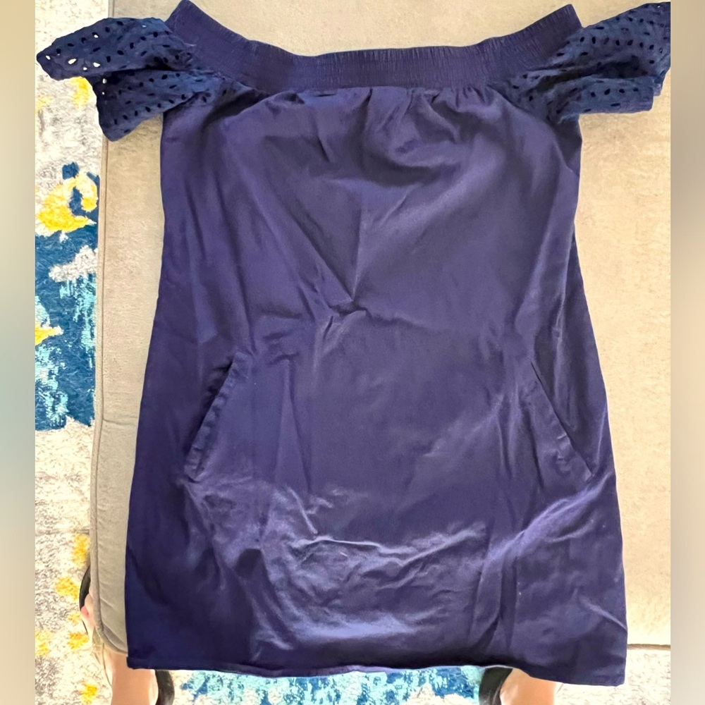 Navy blue mini dress with pockets